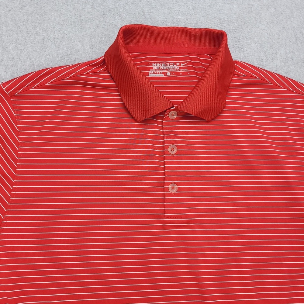 Nike Golf Tour Performance Dri-Fit Polo Golf Shirt Men's M Red Polyester